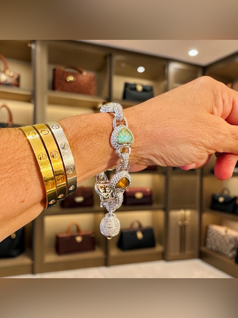 Judith Ripka Luxury Designer Couture Runway Authentic Formal Gemstone Bracelet